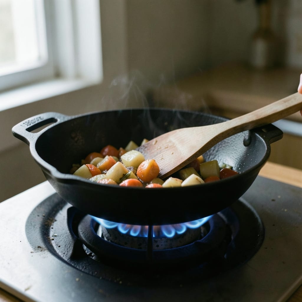 The first pass, in the pan